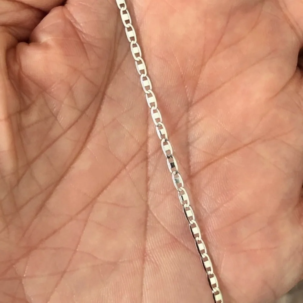 Men’s 24” Solid 925 Sterling Silver Mariner Style Chain Necklace NWT
